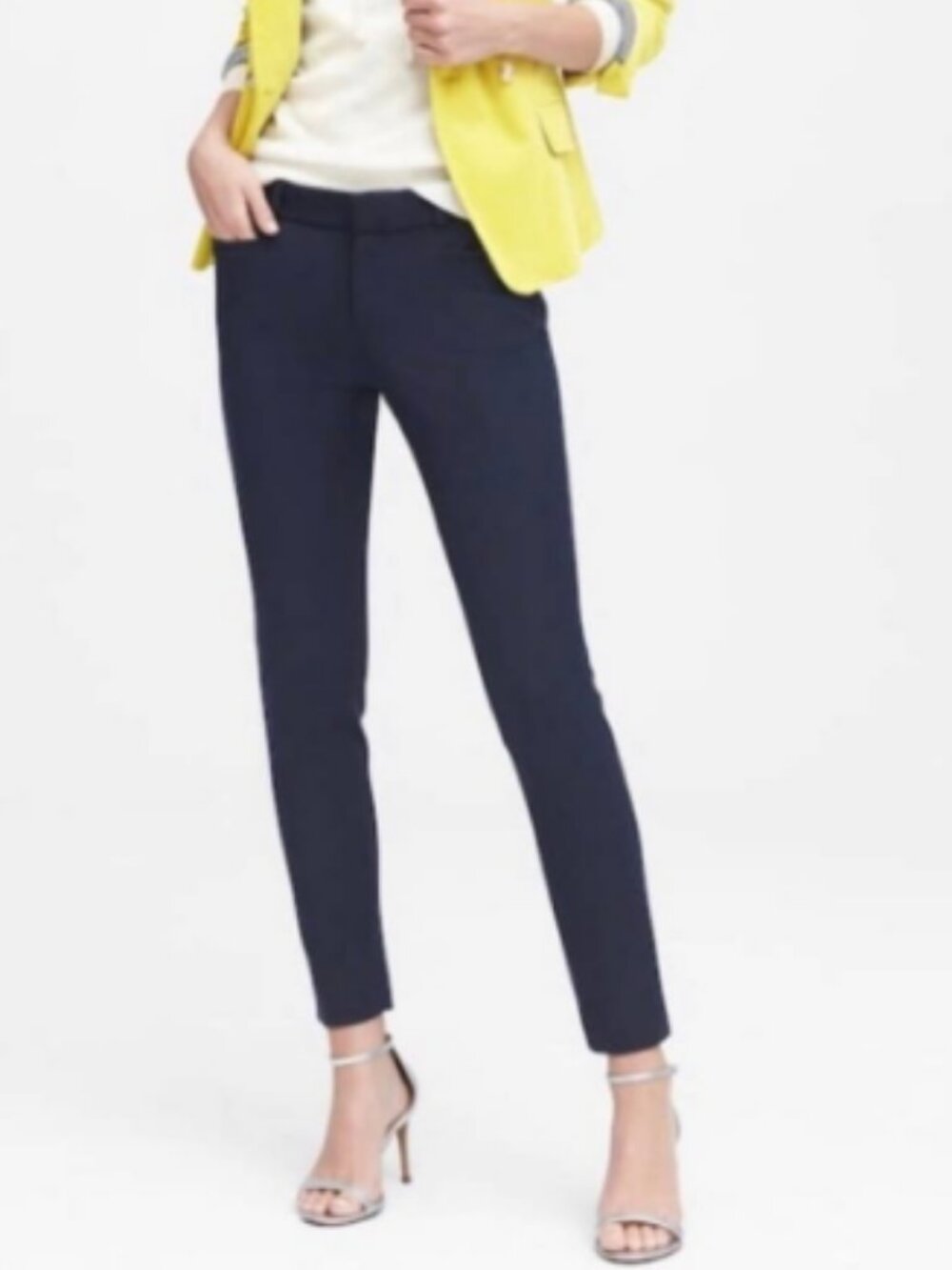 Banana Republic NEW Size 2 Sloan Navy Blue Crop Ankle Pants Slim Leg Career